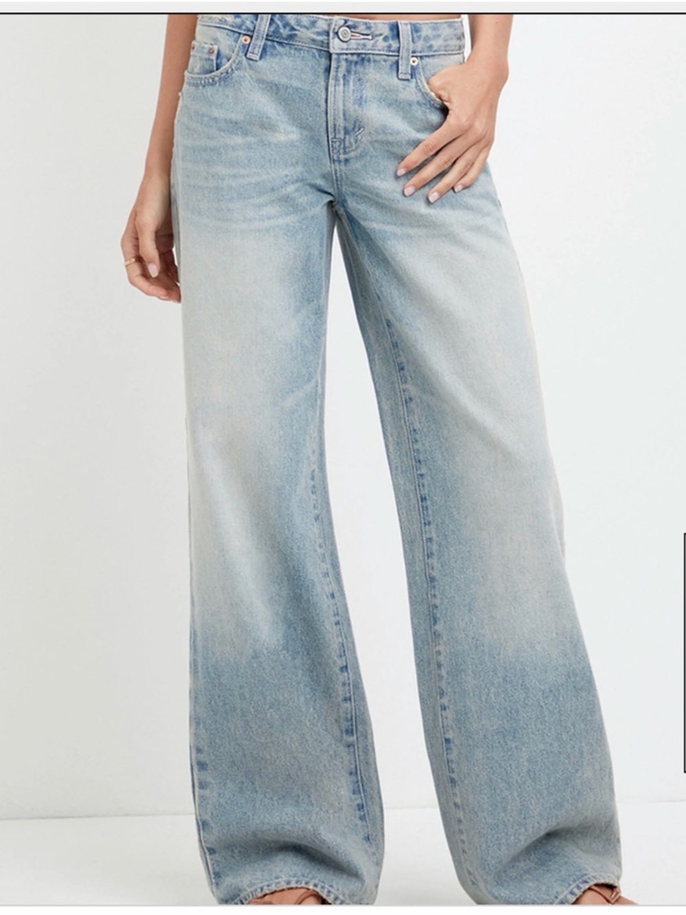 Casey low rise baggy woman’s Light Blue Jeans - Casual Denim